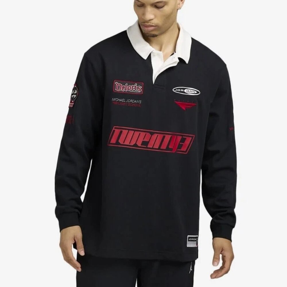 Air Jordan Men's Size XL Embroidered Rugby L/S Shirt Flight Top HF9323-010